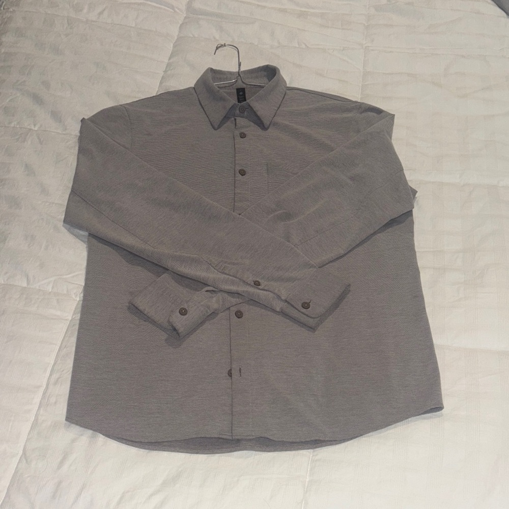 lululemon Grey Button-Down Shirt